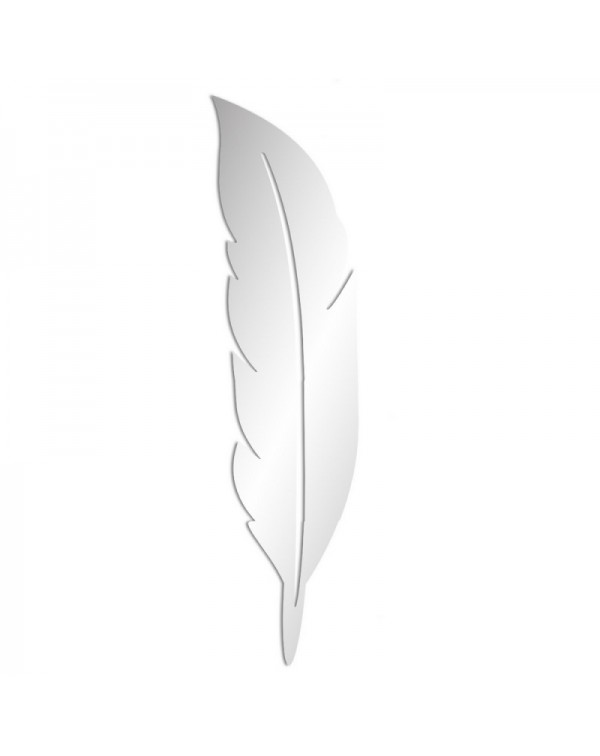 Feather Style Fitting Room Mirror Sticker 3D Acrylic Solid Mirror Sticker Hallway Washroom Decoration Silver