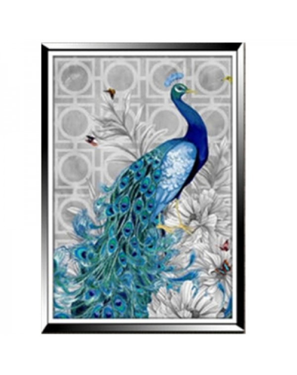 32 x 45cm 5D Diamond Embroidery DIY Beautiful Blue Peacock Decorative Picture Head to Right