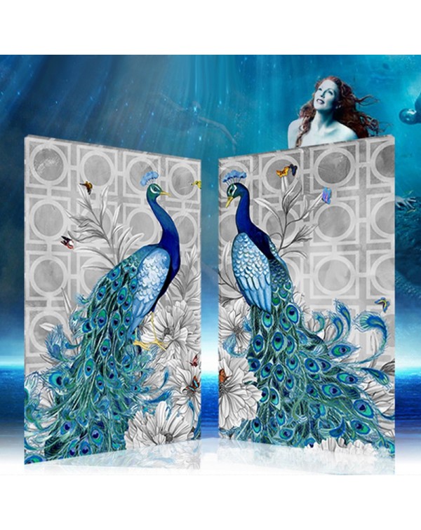 32 x 45cm 5D Diamond Embroidery DIY Beautiful Blue Peacock Decorative Picture Head to Right