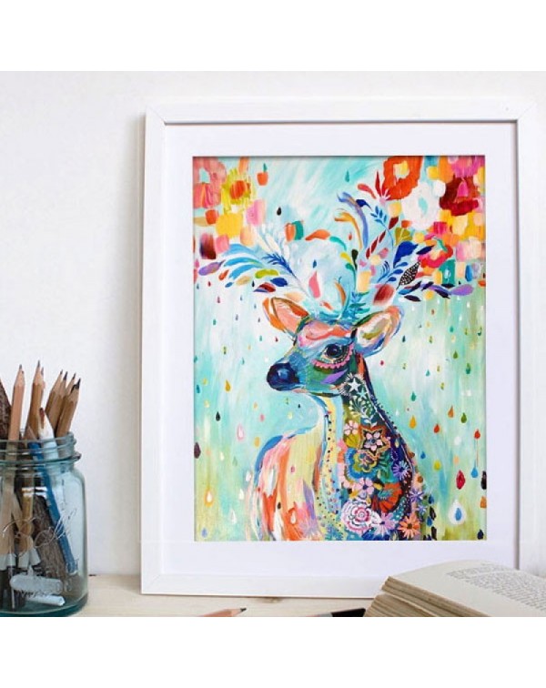 5D DIY Deer Diamond Oil Painting with Mosaic Stitch Craft 15cm x 20cm