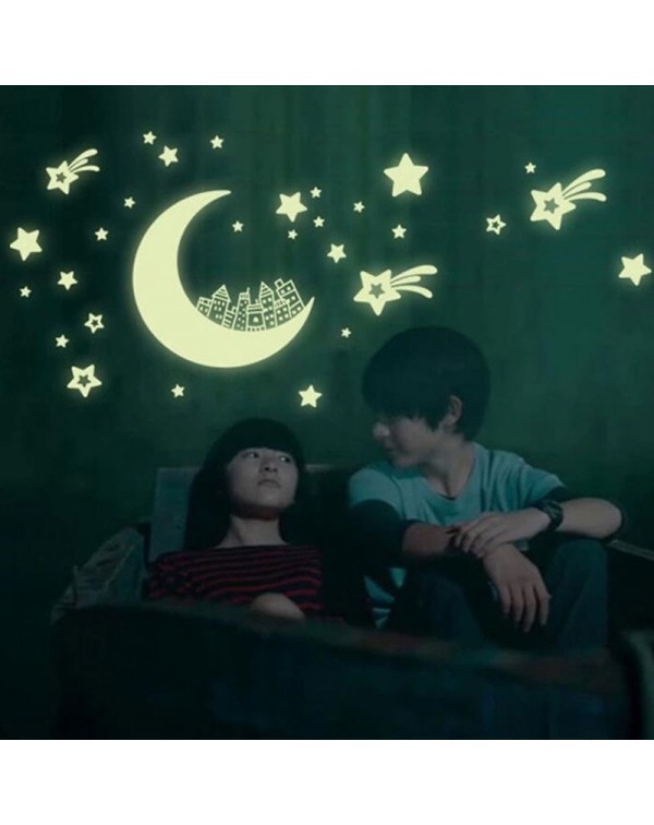 Luminous Moon and Stars Removable Wall Decal Sticker Home Decor Art