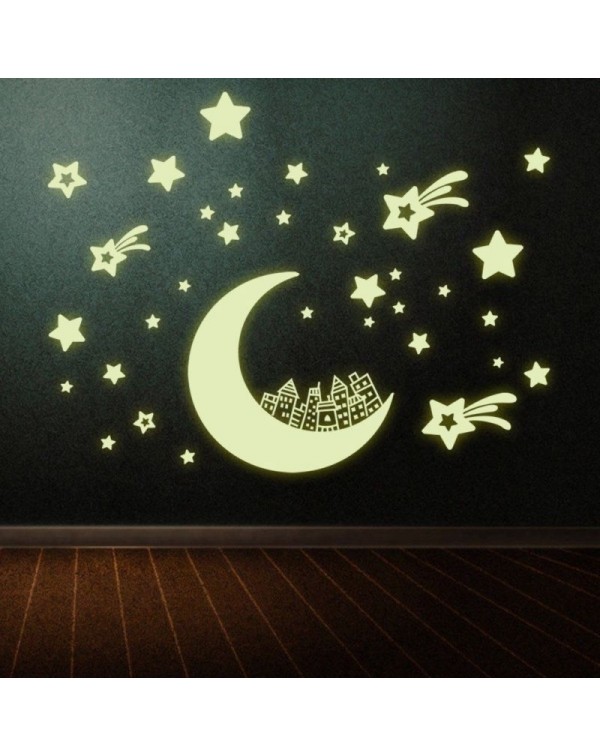 Luminous Moon and Stars Removable Wall Decal Sticker Home Decor Art