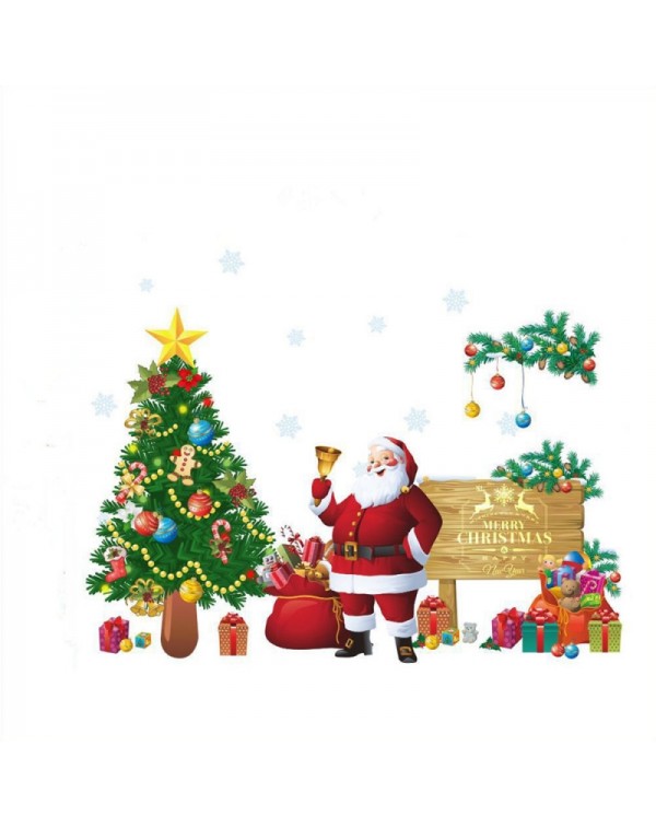 Tree Santa Claus Removable Wall Sticker Room Decal Wallpaper 90x30cm