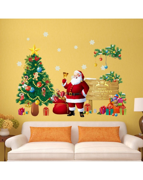 Tree Santa Claus Removable Wall Sticker Room Decal Wallpaper 90x30cm