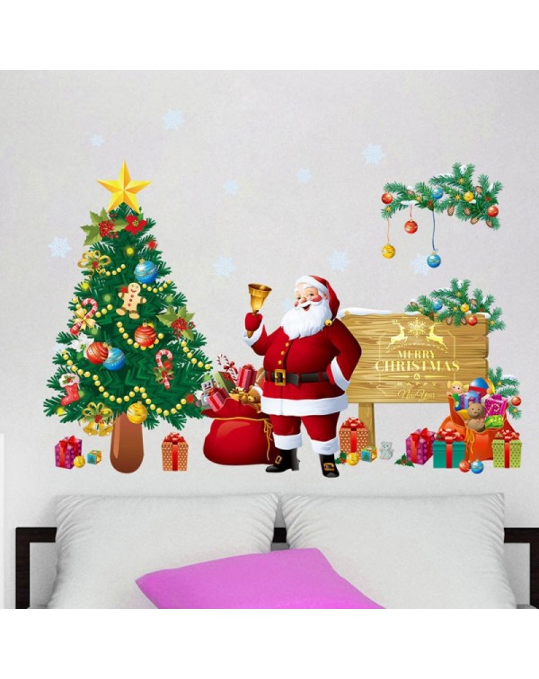 Tree Santa Claus Removable Wall Sticker Room Decal Wallpaper 90x30cm