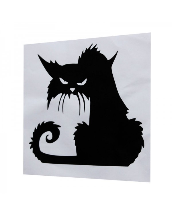 Halloween Scary Black Cat Glass Sticker Halloween Decor