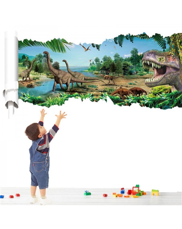 3D Forest Dinosaur Scroll Wall Decals Re...