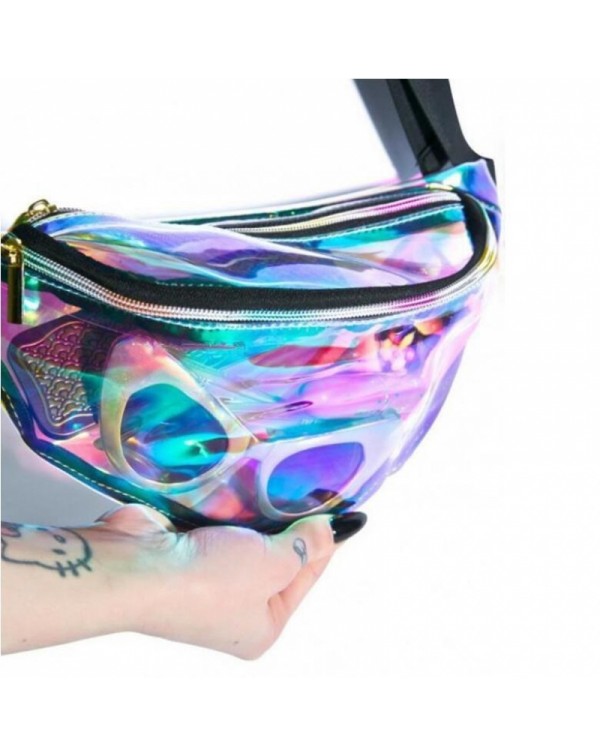 Waterproof PVC Holographic Laser Waist Bag Travel Beach Purse Transparent