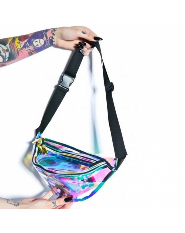 Waterproof PVC Holographic Laser Waist Bag Travel Beach Purse Transparent