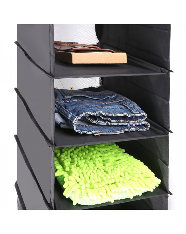 6 Layers Washable Half Size Short Type Underwear Storage Bag Black