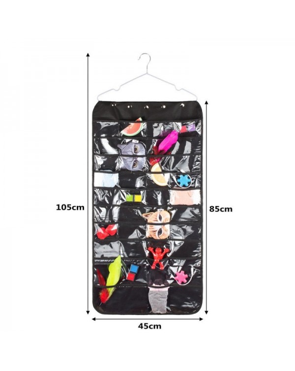 Two-side Non-woven Fabrics Cloth Jewelry Storage Bag Black