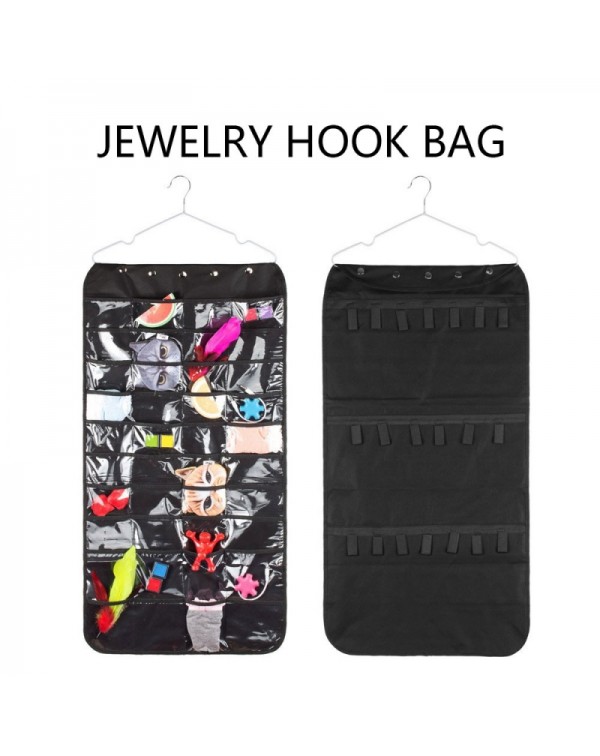 Two-side Non-woven Fabrics Cloth Jewelry Storage Bag Black