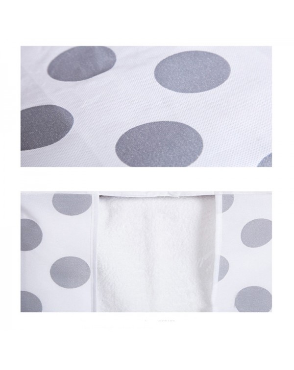 Concise Dots Pattern Small Non-woven Pillow Quilt Storage Bag Portable Folding Wardrobe Clothes Storage Bag Gray