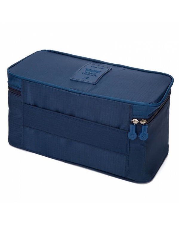 Multifunction Travel Organizer Underwear Toiletry Cosmetic Storage Bag Navy