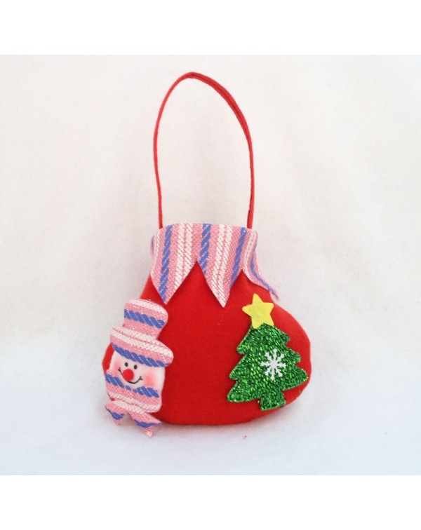 Candy Bag Snowman Gift Bag Fruit Candy Storage Bag Decor Red