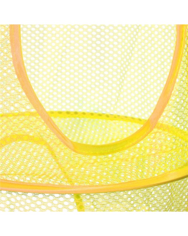 Cylindrical 3-Layer Hanging Storage Net Organizer Bag for Wall Door Closet Yellow