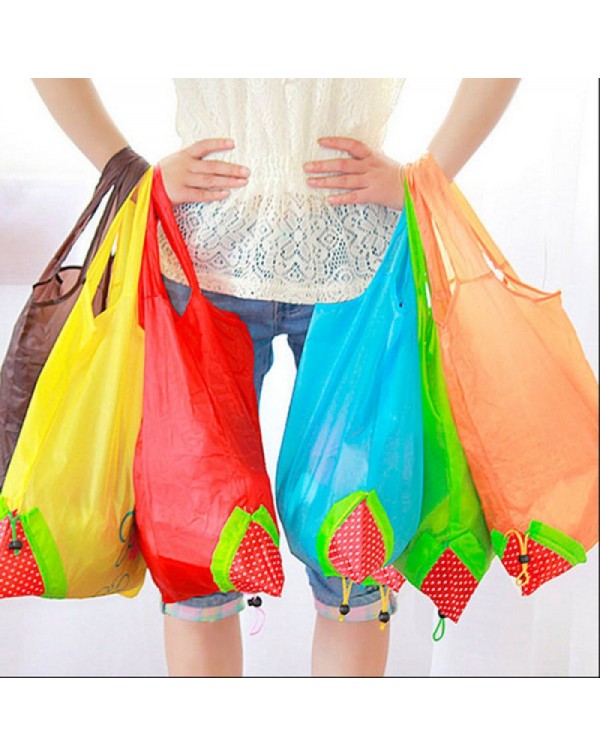 Folding Shopping Bag Creative Large Size Strawberry Eco Storage Handbag Random Color