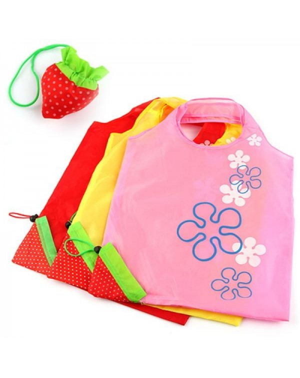 Folding Shopping Bag Creative Large Size Strawberry Eco Storage Handbag Random Color