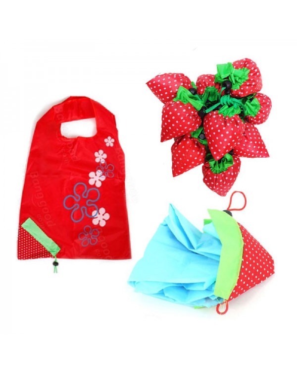 Folding Shopping Bag Creative Large Size Strawberry Eco Storage Handbag Random Color