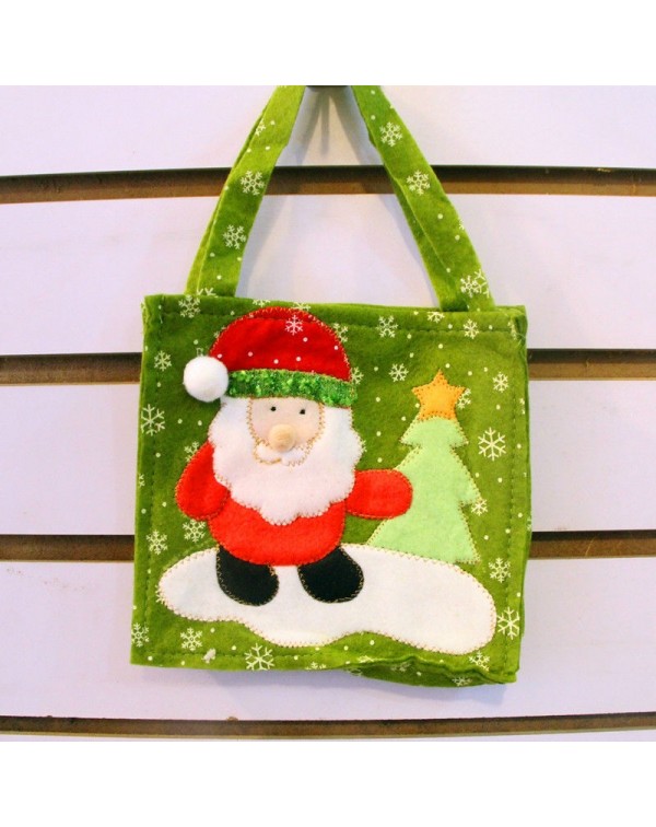 Candy Gift Hand Bag Santa Claus Pattern Green