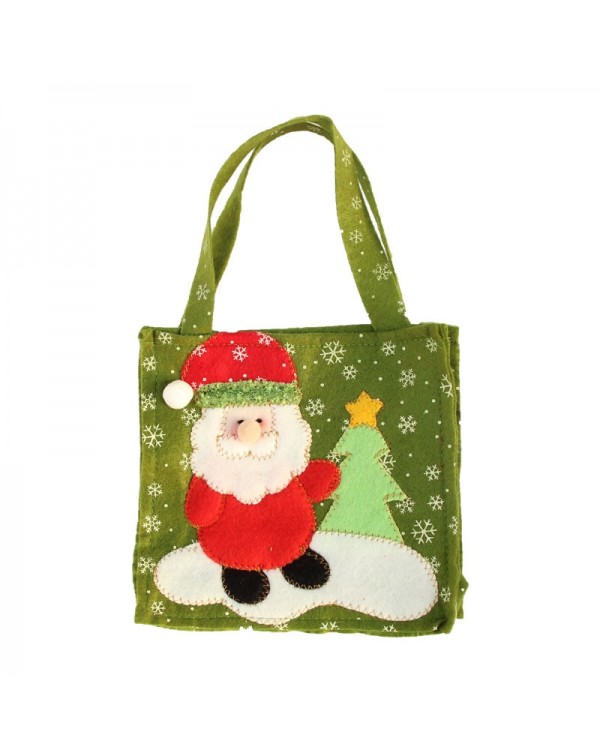 Candy Gift Hand Bag Santa Claus Pattern Green