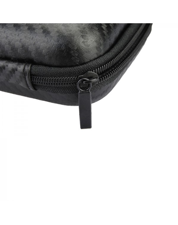 Square Crush Resistance Carrying Storage Bag Case for Earphone Cable Black