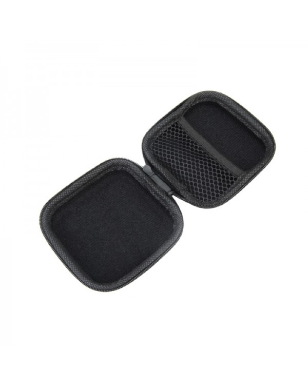 Square Crush Resistance Carrying Storage Bag Case for Earphone Cable Black