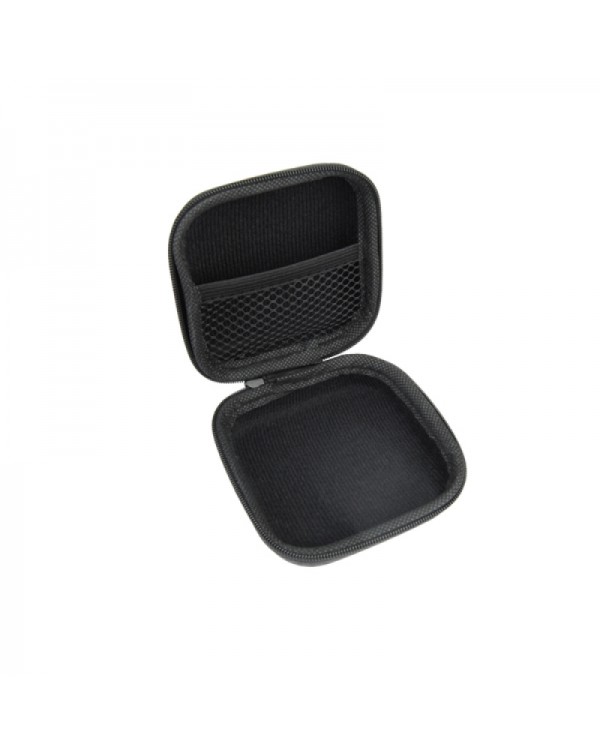 Square Crush Resistance Carrying Storage Bag Case for Earphone Cable Black