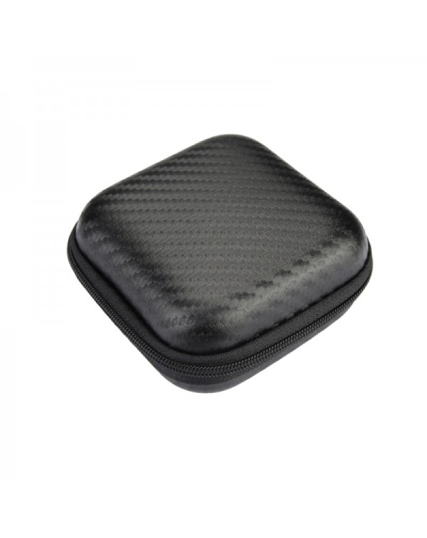 Square Crush Resistance Carrying Storage Bag Case for Earphone Cable Black