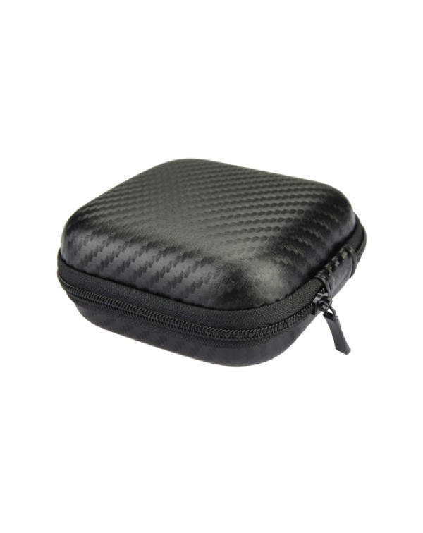 Square Crush Resistance Carrying Storage Bag Case for Earphone Cable Black