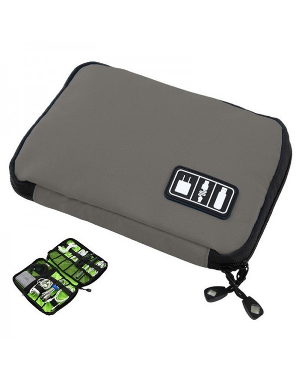 Digital Accessories Storage Pouch Travel Organizer Data Bag - Gray