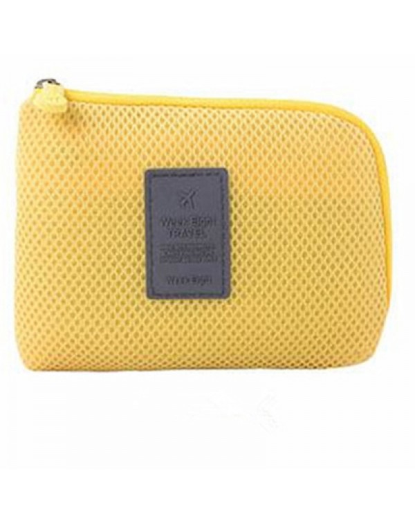 Travel Shockproof Storage Bag Electronic Accessories Pouch Bag - Yellow S