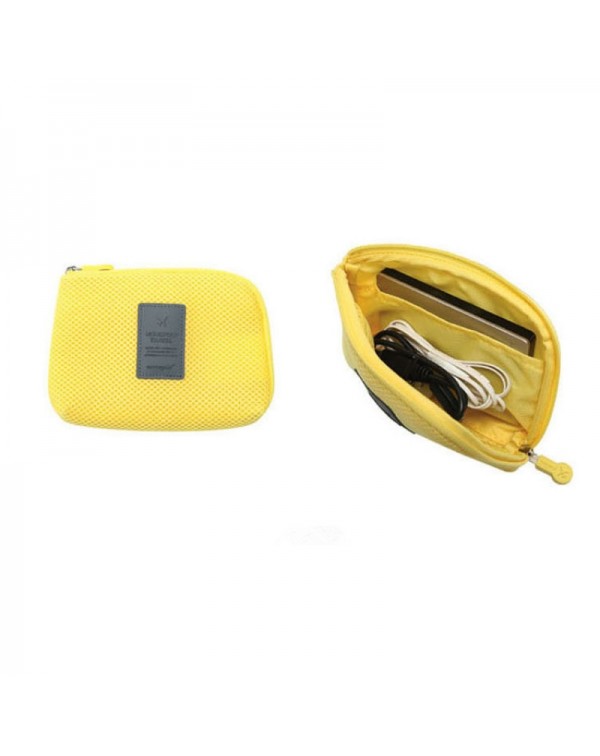 Travel Shockproof Storage Bag Electronic Accessories Pouch Bag - Yellow S