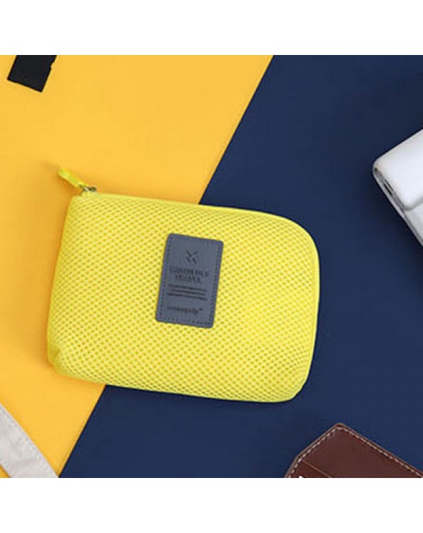 Travel Shockproof Storage Bag Electronic Accessories Pouch Bag - Yellow S