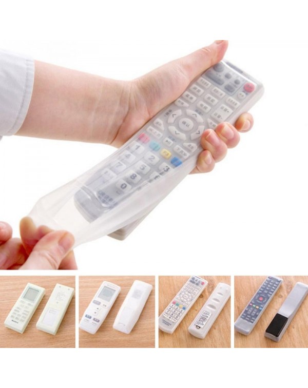 12.3x4.5x2.1cm Silicone TV Remote Control Dust  Waterproof Cover Fluorescence