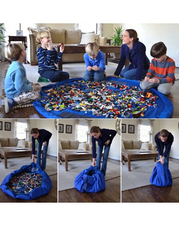 1.5m Large Portable Kids Toys Storage Bag/Play Mat - Royalblue