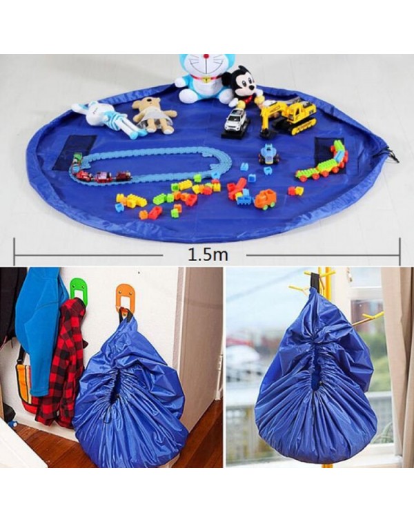 1.5m Large Portable Kids Toys Storage Bag/Play Mat - Royalblue