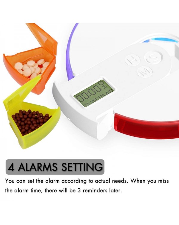 Rainbow Smart Reminder Pill Box with Clock Moisture-proof Electronic Portable Pill Case