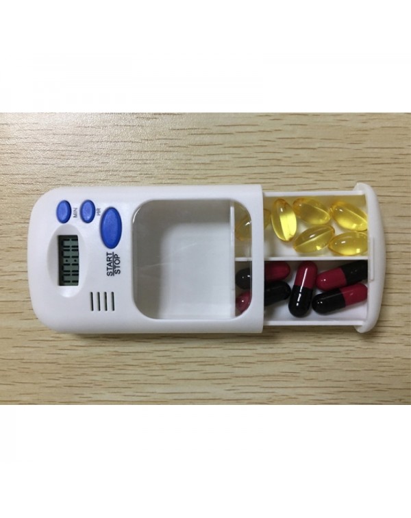 Smart Medical Storage Box Bin 2 Grids Electronic Timing Pill Kit Portable Intelligent Reminder Timer for the Elderly Pill Box