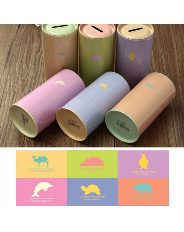 Fashionable Cartoon Animal Style Piggy Bank Coin Collection Box for Kids Random Color