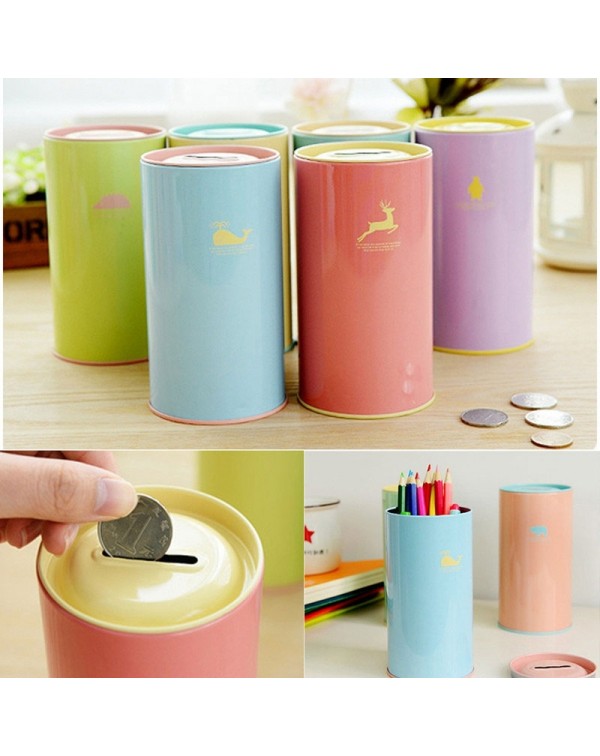 Fashionable Cartoon Animal Style Piggy Bank Coin Collection Box for Kids Random Color