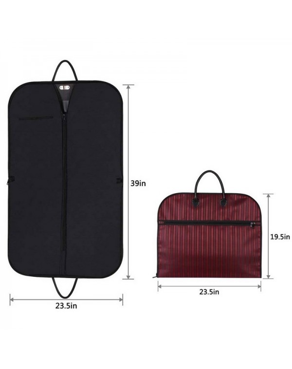 Travel Business Suit Storage Bag Oxford Cloth Striped Pattern Garment Clothing Carriers Cover Bag with Zipper and Handle - Red