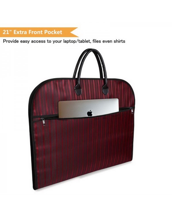 Travel Business Suit Storage Bag Oxford Cloth Striped Pattern Garment Clothing Carriers Cover Bag with Zipper and Handle - Red