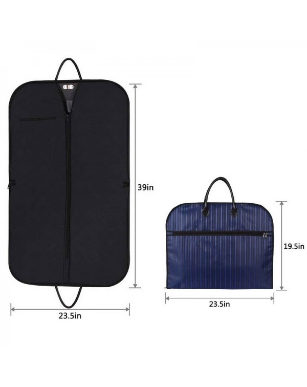 Travel Business Suit Storage Bag Oxford Cloth Striped Pattern Garment Clothing Carriers Cover Bag with Zipper and Handle - Blue