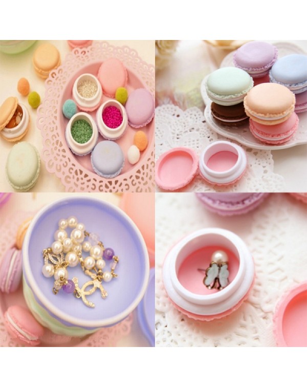 Macaron Candy Color Mini Jewelry Pill Storage Box Birthday Gift Yellow