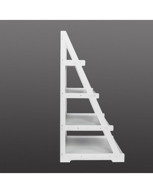 Wood Plastic 4-Tier Ladder Style Shelf Plant Stand White