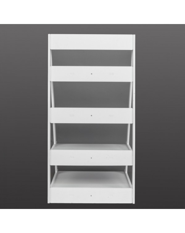 Wood Plastic 4-Tier Ladder Style Shelf Plant Stand White