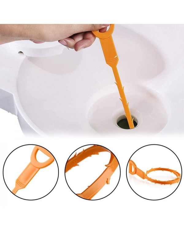 3pcs 20 Inch Hair Sewer Dredge Device Anti Clogging Removal Tools for Sewer Kitchen Sink Bathroom Tub Toilet Drains - Color Random