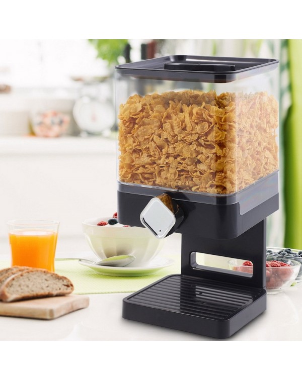 Square Single Dispenser Storage Container Machine for Cereal Dry Food Pasta - Black