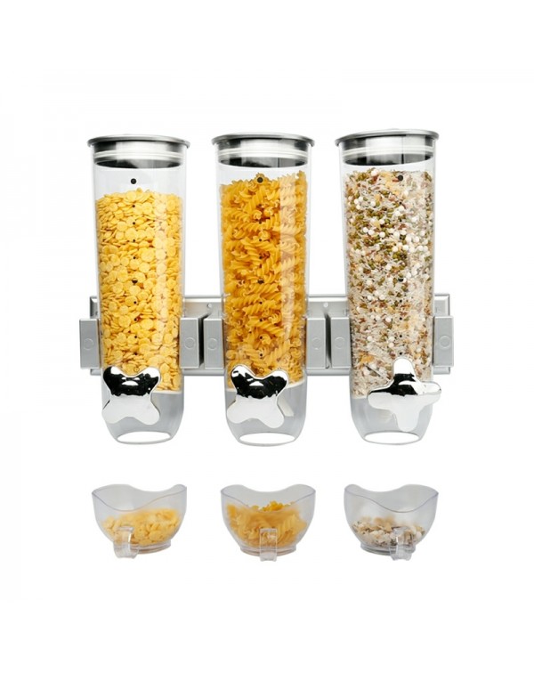 Wall Mounted Triple Cereal Dispenser Dry...